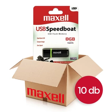 Maxell Speedboat pendrive 8GB USB 2.0 - fekete/zöld (10 db)