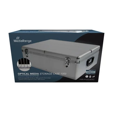 MediaRange DJ Box 1000 db-os CD/DVD tároló doboz - ezüst