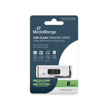 MediaRange USB 3.0 pendrive 8GB csúszómechanikával