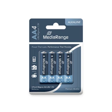 MediaRange alkáli AA elem LR6 1.5V 1850mAh - 4 darab
