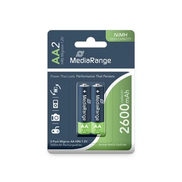 MediaRange AA újratölthető akkumulátor 2600mAh - 2 db
