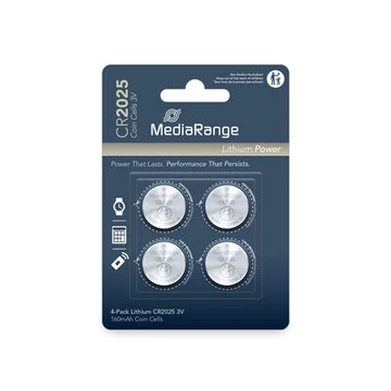 MediaRange CR2025 lítium gombelem - 4 darab