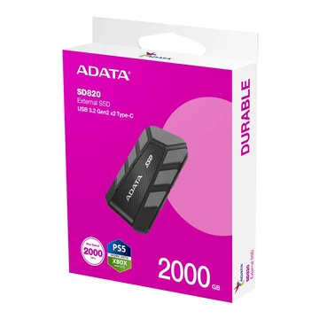 ADATA SD820 külső SSD 2TB USB 3.2 gen 2x2 - szürke
