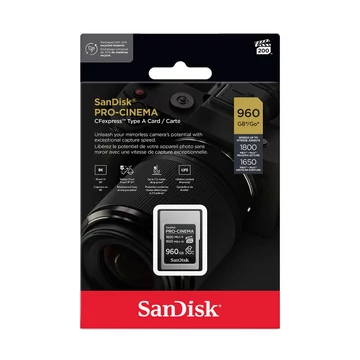 SanDisk PRO-CINEMA CFexpress memóriakártya 960GB Type A (1800/1650 MB/s)