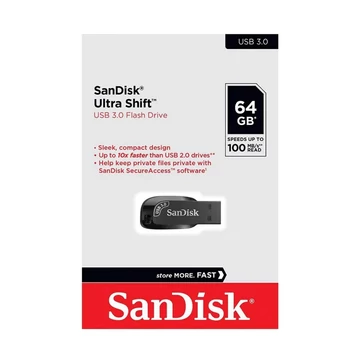 SanDisk Ultra Shift pendrive 64GB USB 3.2 Gen1 - fekete (100MB/s)