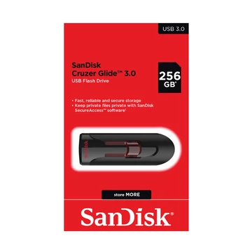 SanDisk Cruzer Glide pendrive 256GB USB 3.0 - fekete/piros
