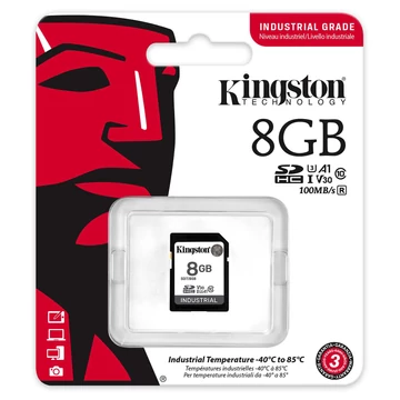 Kingston Industrial SDHC 8GB Class 10 UHS-I U3 memóriakártya (100/100 MB/s)