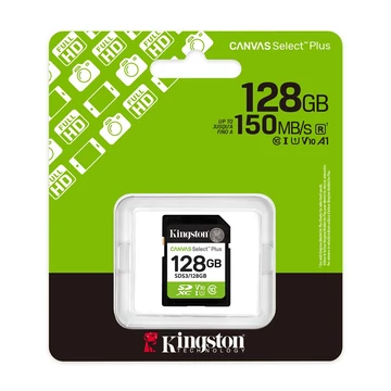 Kingston Canvas Select Plus SDXC memóriakártya 128GB Class 10 UHS-I U1 V10 150 MB/s - fekete (SDS3/128GB)