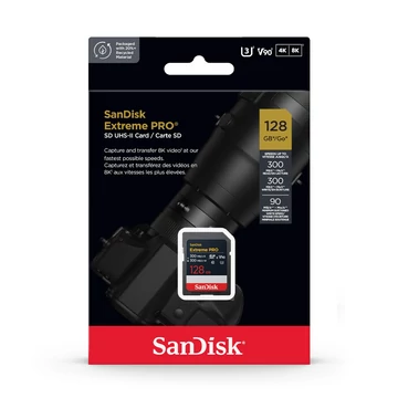 SanDisk Extreme Pro 128GB SDXC V90 UHS-II 8K Class 10 (300/300 MB/s)