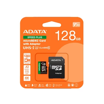 ADATA Speed Plus micro SDXC memóriakártya adapterrel 128GB CL10 UHS-I U3 V30 A2 (180/160 MB/s)