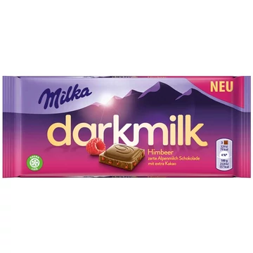 Milka Darkmilk Málnás Alpesi Tejcsokoládé 85g Extra Kakaós
