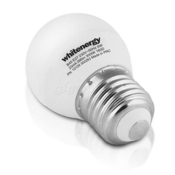 Whitenergy | E27 | 10 SMD3528 | 5W | 230V | meleg fehér | B45 gömb LED izzó 10129 - 10129