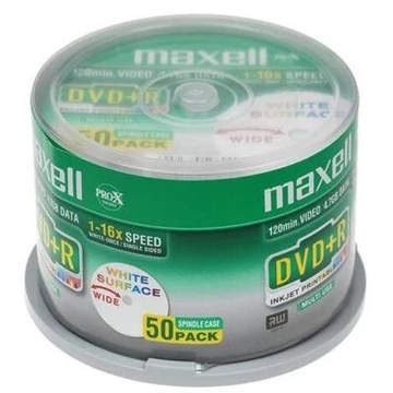 Maxell DVD+R 16X nyomtatható lemez - 50 db (cake)