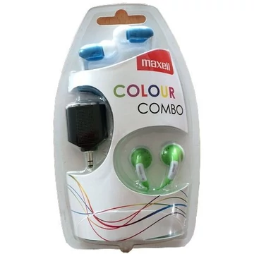 Maxell Colour Combo Pack vezetékes fülhallgató 7mm membránnal - kék-zöld