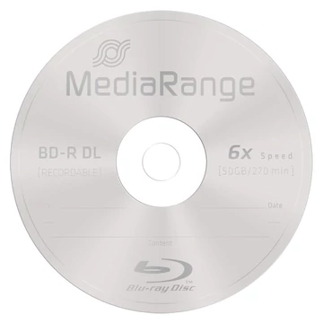 Mediarange BD-R DL 6X 50 GB Blu-Ray Lemez - Papírtokban (1) - MR508/P