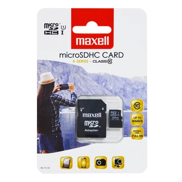 Maxell Micro SDXC memóriakártya 128GB Class 10 UHS-I U1 90MB/s adapterrel