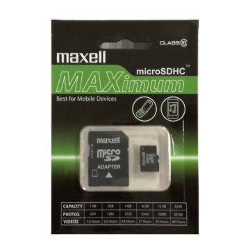 Maxell Maximum 4GB Micro SDHC Memóriakártya Class 10 + Adapter - 855014.00.TW