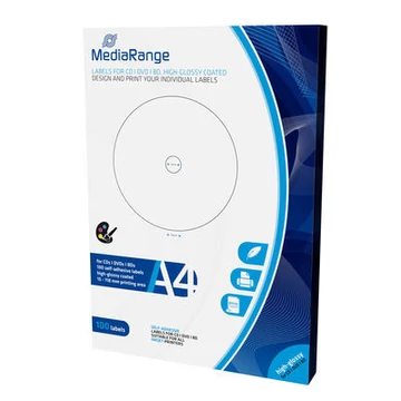MediaRange címkék CD | DVD | BD, 15-118mm, magas fényű (100)