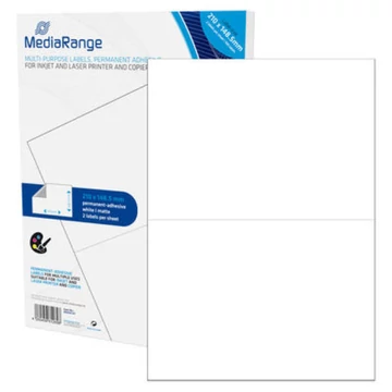 MediaRange öntapadós címke 210x148.5 mm - fehér (100 címke)