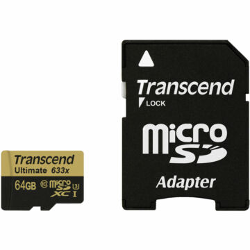 Transcend 64GB Micro SDXC Memóriakártya Ultimate Class 10 Uhs-U3 + Adapter - TS64GUSDU3