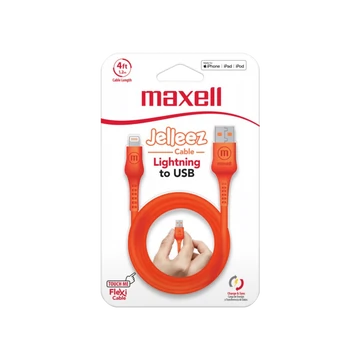 Maxell Jelleez Lightning kábel Apple eszközökhöz 1,2m - narancssárga