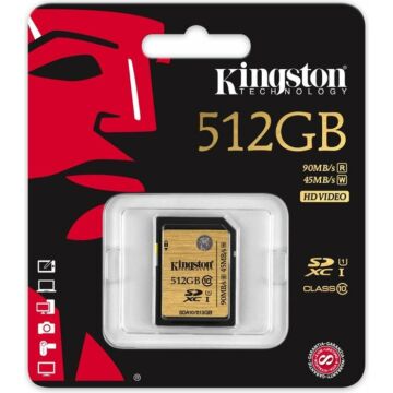 Kingston 512GB SDXC Memóriakártya UHS-I Class 10 (90/45 Mb/S) (SDA10/512GB) - SDA10_512GB