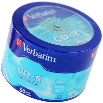 Verbatim CD-R 52X lemez 700 MB - 50 db shrink csomagolás