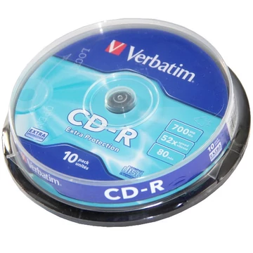 Verbatim CD-R 52X lemez 700MB 80 perc - Cake (10)