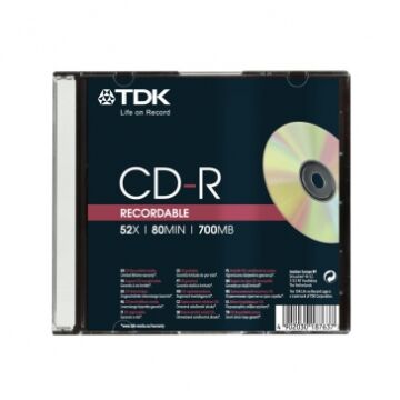 TDK CD-R 52X Lemez - Slim Tokban (1) - t18765