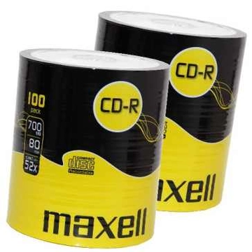 Maxell CD-R 52X Lemez, Shrink 2X100 + Ajándék Maxell Eb-95 Fülhallgató - 200cd_akcio