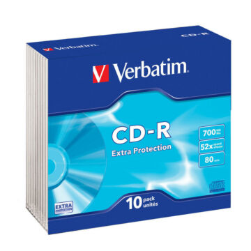 Verbatim CD-R 52X Lemez - Slim Tokban (10) - 43415
