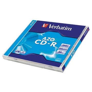 Verbatim CD-R 52X lemez Crystal Azo réteg 700 MB - normál tokban (D1309)