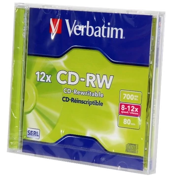Verbatim CD-RW 12X újraírható lemez 700MB 80 perc - normál tokban (1)