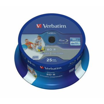 Verbatim BD-R Datalife 25 gB 6X Teljes Felületén Nyomtatható Blu-Ray Lemez - Cake (25) - 43811