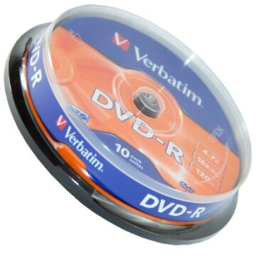 Verbatim DVD-R 16X Lemez, Cake (10) - 43523