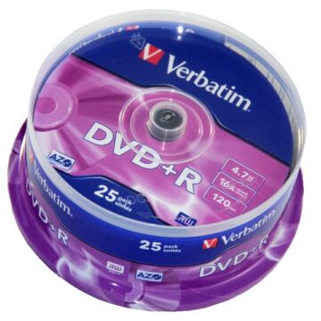 Verbatim DVD+R 16X Lemez - Cake (25) - 43500