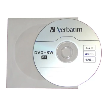 Verbatim DVD+RW 4X újraírható lemez 4,7 GB - papírtokban (10 db)
