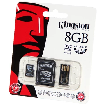 8GB Mobility Kit Kingston Class 4 (Micro SD Memóriakártya + Adapter + Olvasó) (MBLY4G2/8GB) - MBLY4G2_8GB