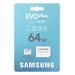 Samsung EVO Plus Micro SDXC memóriakártya 64GB Class 10 UHS-I adapterrel 160 MB/s olvasási sebességgel