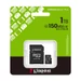 Kingston Canvas Select Plus micro SDXC memóriakártya adapterrel 1TB Class 10 UHS-I U3 V30 A1 (150 MB/s olvasási sebesség)